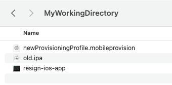 Working directory preparation state image
