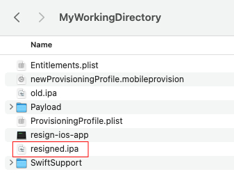 Working directory result state image